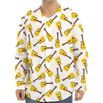 Acoustic Guitar Pattern Print Long Sleeve Baseball Jersey