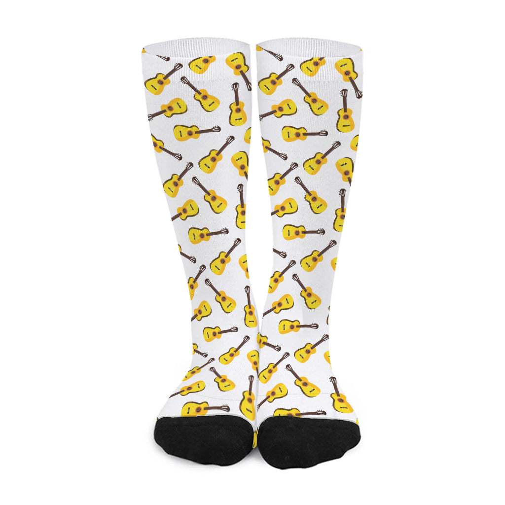 Acoustic Guitar Pattern Print Long Socks