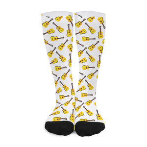 Acoustic Guitar Pattern Print Long Socks