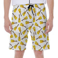 Acoustic Guitar Pattern Print Men's Beach Shorts
