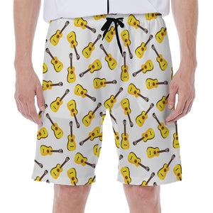 Acoustic Guitar Pattern Print Men's Beach Shorts