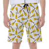 Acoustic Guitar Pattern Print Men's Beach Shorts