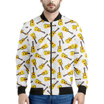 Acoustic Guitar Pattern Print Men's Bomber Jacket