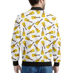 Acoustic Guitar Pattern Print Men's Bomber Jacket