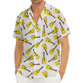 Acoustic Guitar Pattern Print Men's Deep V-Neck Shirt
