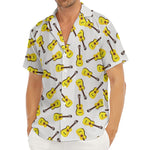 Acoustic Guitar Pattern Print Men's Deep V-Neck Shirt