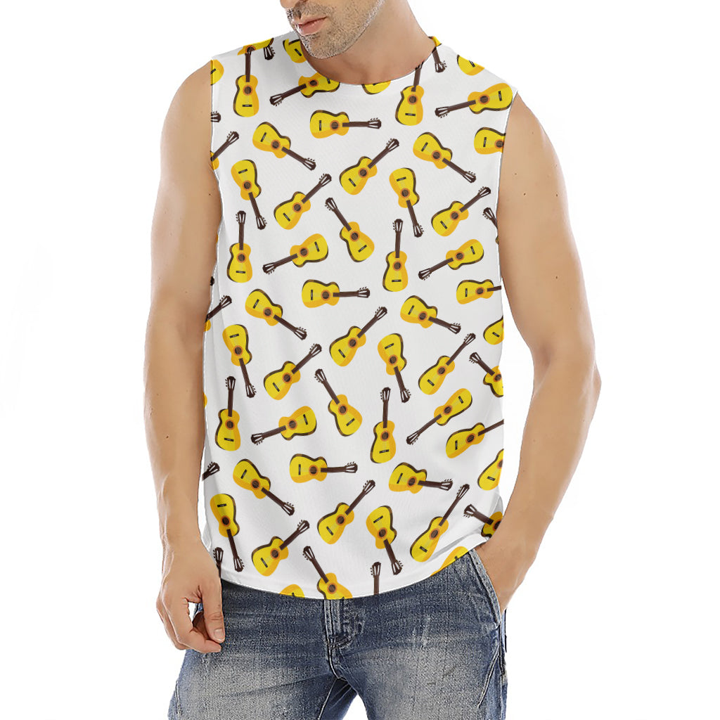 Acoustic Guitar Pattern Print Men's Fitness Tank Top