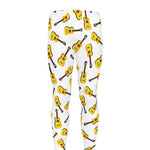 Acoustic Guitar Pattern Print Men's leggings