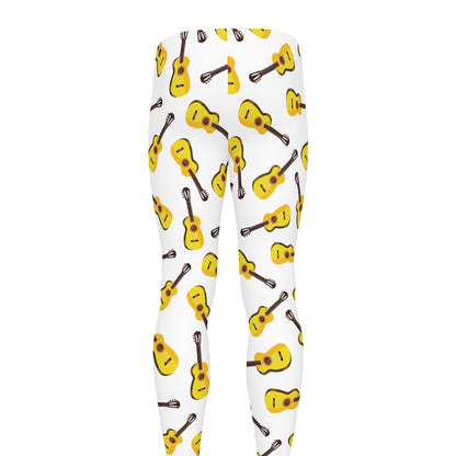 Acoustic Guitar Pattern Print Men's leggings