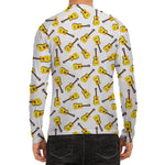 Acoustic Guitar Pattern Print Men's Long Sleeve Rash Guard