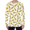 Acoustic Guitar Pattern Print Men's Long Sleeve T-Shirt