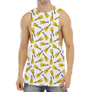 Acoustic Guitar Pattern Print Men's Muscle Tank Top