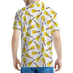 Acoustic Guitar Pattern Print Men's Polo Shirt