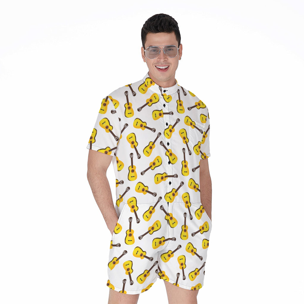 Acoustic Guitar Pattern Print Men's Rompers