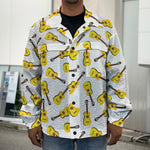 Acoustic Guitar Pattern Print Men's Shirt Jacket