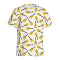 Acoustic Guitar Pattern Print Men's Athletic T-Shirt