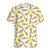 Acoustic Guitar Pattern Print Men's Sports T-Shirt