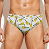 Acoustic Guitar Pattern Print Men's Swim Briefs