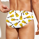 Acoustic Guitar Pattern Print Men's Swim Briefs