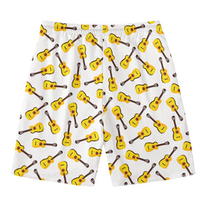 Acoustic Guitar Pattern Print Men's Swim Trunks