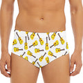 Acoustic Guitar Pattern Print Men's Triangle Swim Briefs
