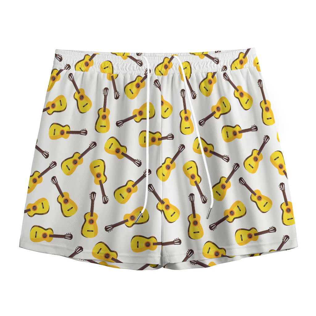 Acoustic Guitar Pattern Print Mesh Shorts