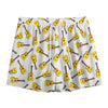 Acoustic Guitar Pattern Print Mesh Shorts