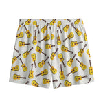 Acoustic Guitar Pattern Print Mesh Shorts