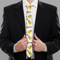 Acoustic Guitar Pattern Print Necktie