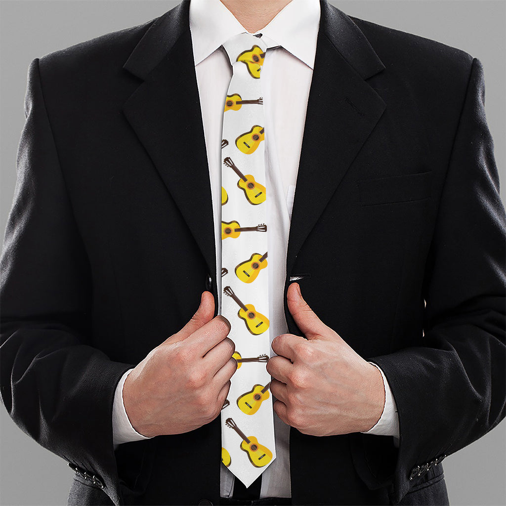 Acoustic Guitar Pattern Print Necktie