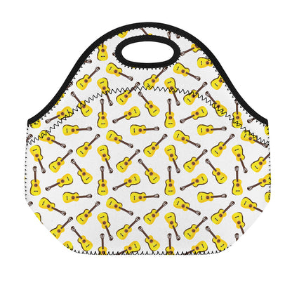 Acoustic Guitar Pattern Print Neoprene Lunch Bag