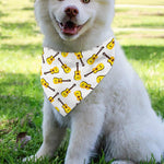 Acoustic Guitar Pattern Print Over The Collar Dog Bandana