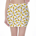 Acoustic Guitar Pattern Print Pencil Mini Skirt