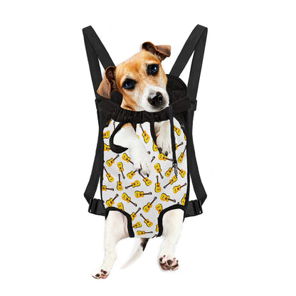 Acoustic Guitar Pattern Print Pet Carrier Backpack