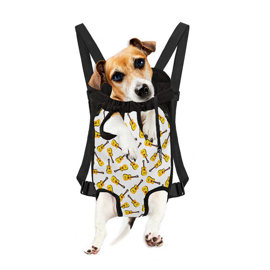 Acoustic Guitar Pattern Print Pet Carrier Backpack