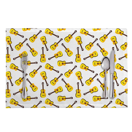 Acoustic Guitar Pattern Print Placemat
