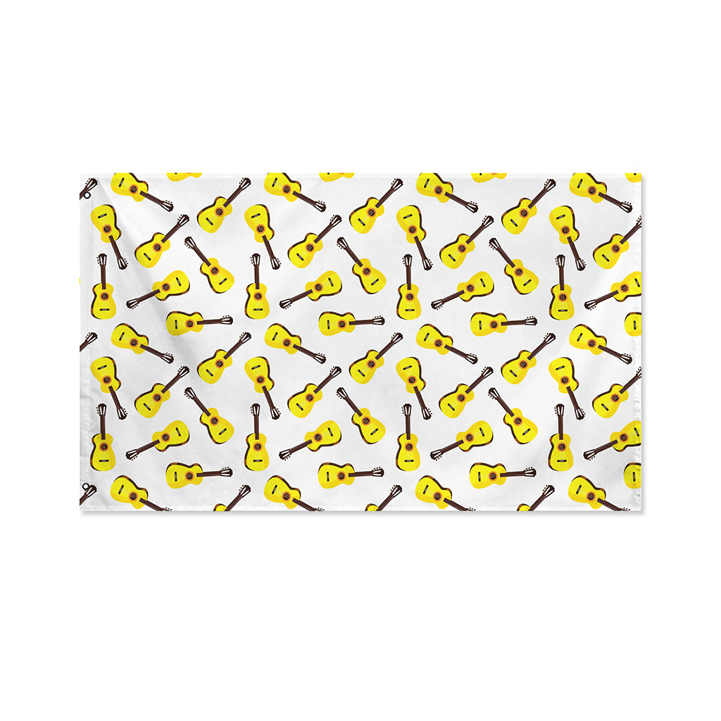 Acoustic Guitar Pattern Print Polyester Flag