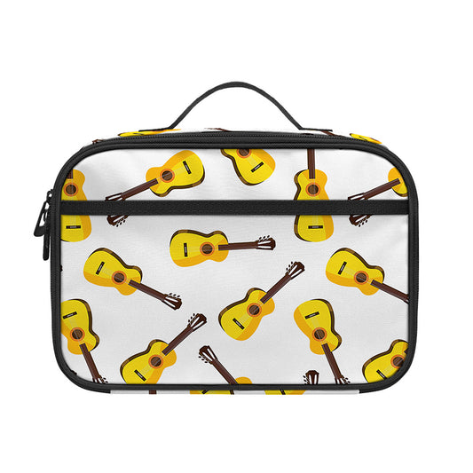 Acoustic Guitar Pattern Print Portable Lunch Bag
