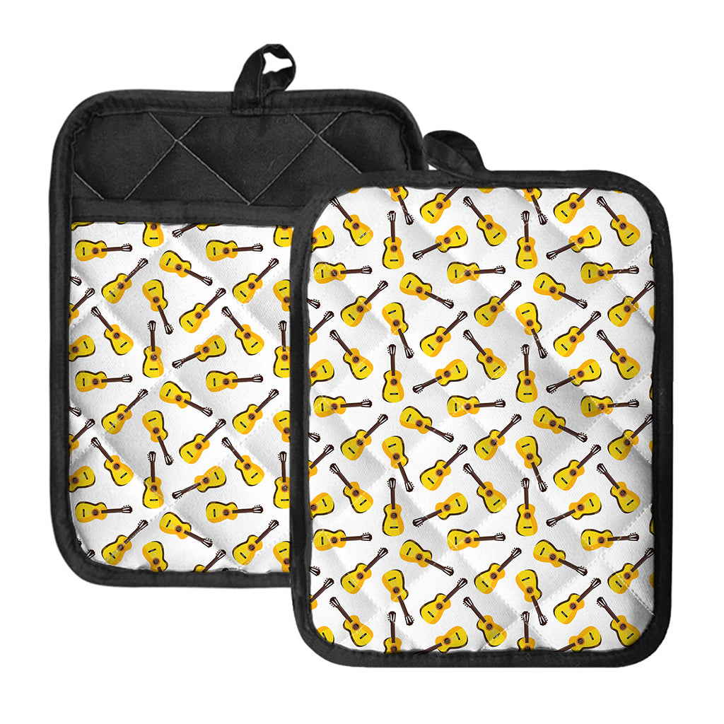 Acoustic Guitar Pattern Print Pot Holders With Pocket
