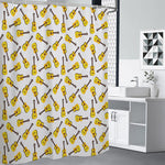 Acoustic Guitar Pattern Print Premium Shower Curtain