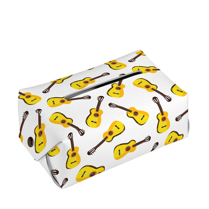 Acoustic Guitar Pattern Print Rectangle Tissue Box Cover