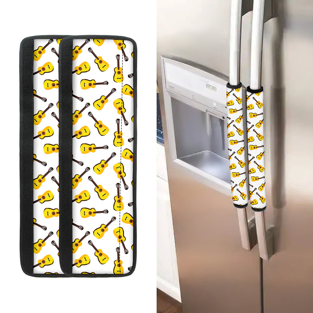 Acoustic Guitar Pattern Print Refrigerator Handle Covers