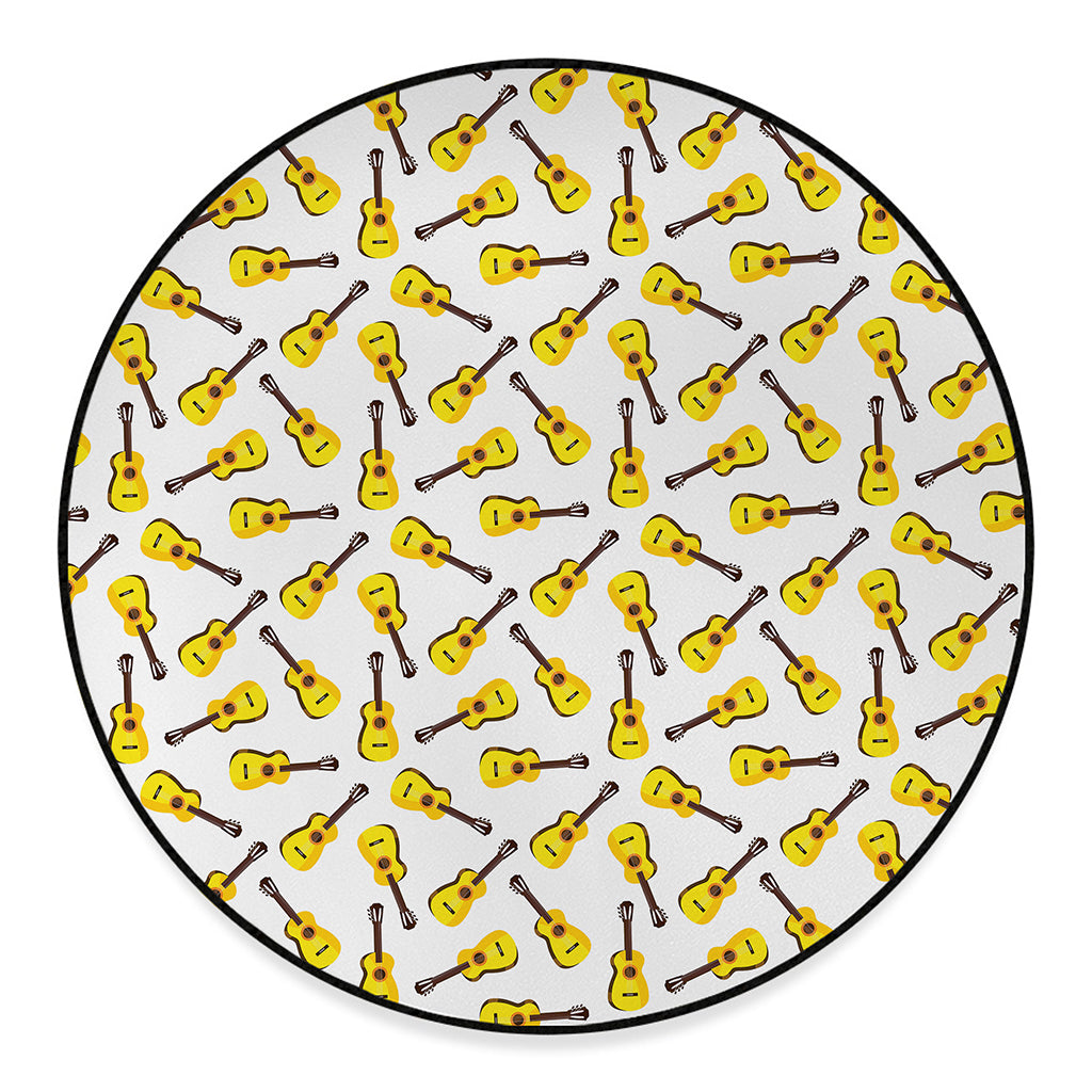 Acoustic Guitar Pattern Print Round Floor Mat