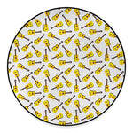 Acoustic Guitar Pattern Print Round Floor Mat