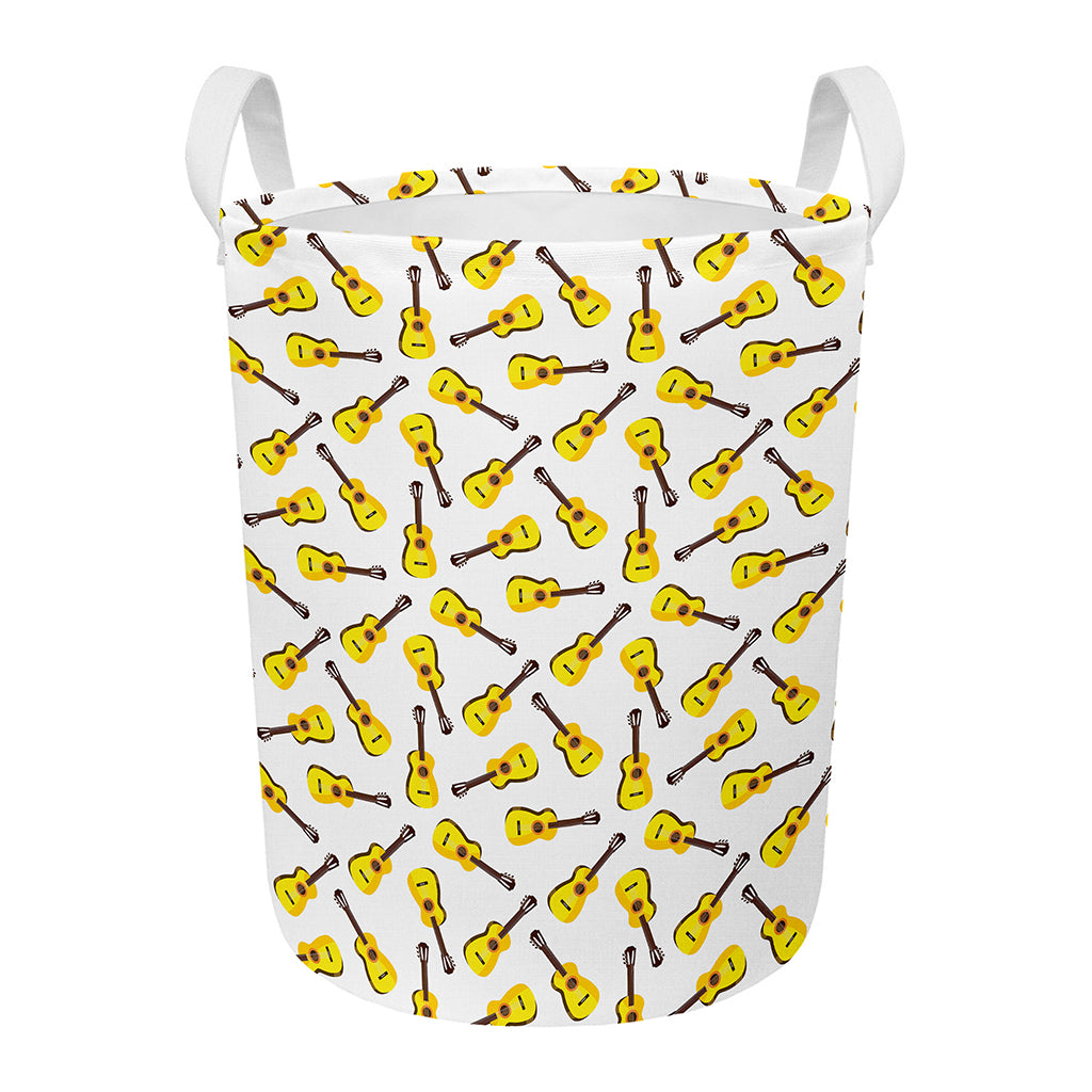 Acoustic Guitar Pattern Print Round Laundry Basket