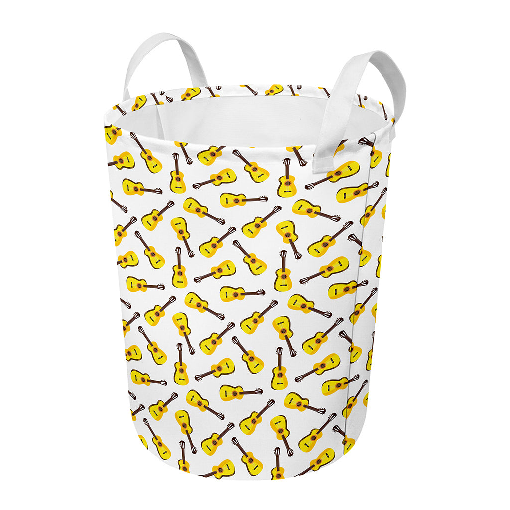 Acoustic Guitar Pattern Print Round Laundry Basket
