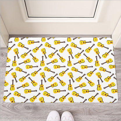 Acoustic Guitar Pattern Print Rubber Doormat