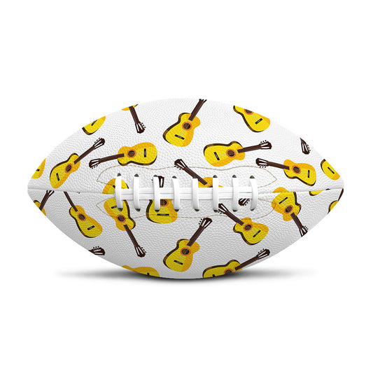 Acoustic Guitar Pattern Print Rugby Ball