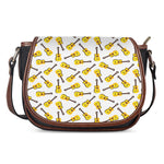 Acoustic Guitar Pattern Print Saddle Bag