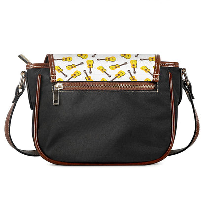 Acoustic Guitar Pattern Print Saddle Bag